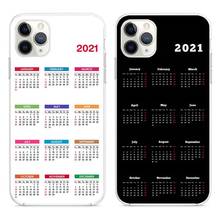 Модный чехол 2021 с календарем для телефона iphone 12 11 Pro Max Mini XS Max 8 7 6 6S Plus X 5S SE 2020 XR, силиконовый мягкий чехол 2024 - купить недорого