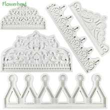 Baroque Style Crown Fondant Silicone Molds Cupcake Topper Fondant Cake Tools Decorating Chocolate Candy Jewelry Polymer Clay 2024 - buy cheap