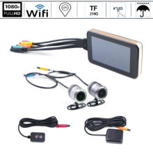 GPS Wi-Fi 128G FHD 1080P Moto камера, видеорегистратор для мотоцикла, Двойная Передняя и задняя камера, видеорегистратор для вождения, водонепроницаемая камера для мотоцикла 2024 - купить недорого