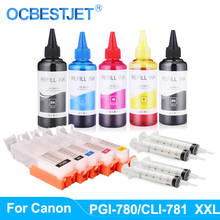 Kit de recarga de tinta para impresora Canon PGI-780 XXL, cartucho de tinta recargable para impresora CANON PIXMA TS707, TS6170, TR8570, TS6370, TS9570 2024 - compra barato