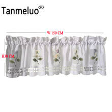 Tanmeluo Korean Pastoral Style Floral Embroidery Lace Half-curtain Bay Window Curtain Tulle for Coffee Kitchen Room Door Curtain 2024 - buy cheap