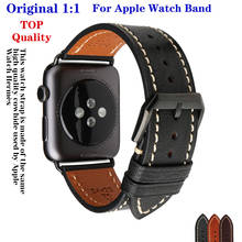 Original Leather Strap For Apple Watch Band 44mm 40mm 42mm 38mm Calf Leather Bracelet For iWatch Series 6 SE 5 4 3 Accessories 2024 - buy cheap