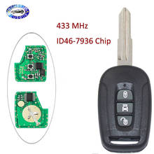 Дистанционный брелок 2/3 кнопки для Chevrolet Captiva 2008-2013 433 МГц ID46 чип PCF7936 Uncut blade 2024 - купить недорого