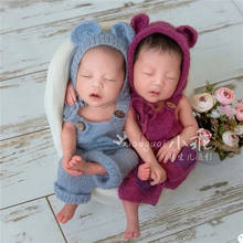 Mohair-Conjunto de ropa para fotografía de bebé, mono suave con gorro de oso y monos, accesorios de fotografía infantil para recién nacido, trajes para niño y niña 2024 - compra barato