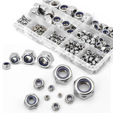 321pcs/box Nylon Lock Nut 304 Stainless Steel M2 M2.5 M3 M4 M5 M6 M8 M10 M12 Hex Hexagon Self locking Nut Assortment Kit 2024 - buy cheap