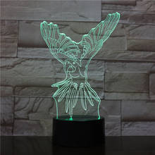 Loro USB LED 3D Luminaria 7 colores cambiantes luz nocturna Animal lámpara de ilusión acrílica transparente para vacaciones regalo creativo 1602 2024 - compra barato
