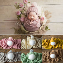 Dvotinst newborn fotografia adereços bebê malha macio bonito bola bonnet envoltórios fotografia accessorio studio shoots foto adereços 2024 - compre barato