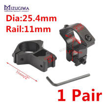 1 Pair (2pcs) MIZUGIWA Tactical Scope Mount 1'' 25.4mm Ring Dovetail 11mm Weaver Picatinny Rail Adapter Airgun Sight Pistol 2024 - buy cheap