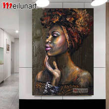 Abstract african woman 5d diy diamond painting cross stitch full square round drill diamond embroidery kits decoration AS0659 2024 - buy cheap