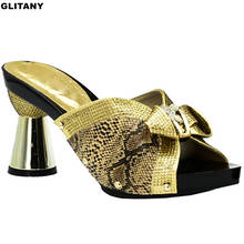 Zapatos de tacón alto para verano para mujer, Sandalias con tacón, zapatos antideslizantes para mujer, zapatos nigerianos decorados con diamantes de imitación 2024 - compra barato
