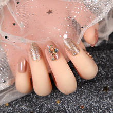 24pcs faux nails Shimmer Paillette Diamond Moon Artificial Nail Art Tips Exquisite Pre Design Short Girls False Nail Patches T 2024 - buy cheap