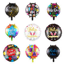 Globos de 18 pulgadas para decoración de fiesta de cumpleaños, 50 unidades, en español, estrellas redondas, helio, Baby Shower 2024 - compra barato