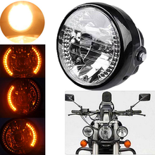 Gn125 cg125-farol retrô de motocicleta, iluminação led, sinal de seta, distante e próximo 2024 - compre barato
