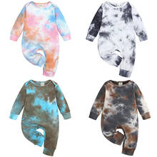 Pit tie-dye macacões de bebês, bebês, meninos e meninas, manga comprida, roupas para escalar 2024 - compre barato