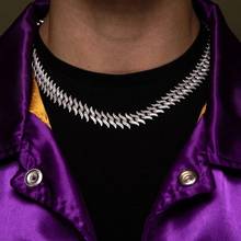 Iced para fora hip hop novos homens jóias 15mm cravado cubana ligação corrente 5a cz rock punk cubana pulseira conjunto de colar 2024 - compre barato