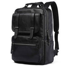 Onedoyee Leather PU Backpack Men Mochila 14/15.6 inch Laptop Backpack Multifunction School Travel Waterproof Bag for Male 2024 - buy cheap