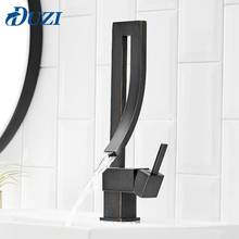 Bathroom Basin Sink Faucet Cold And Hot Water Brass Square Faucet 360 Degree Rotation Waterfall Mixer Tap For Bathroom Black 2024 - buy cheap