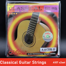 2Set Alice A107BK Classical Guitar Strings Black Nylon H85 Coated Bronze Copper Alloy Wound 2024 - buy cheap