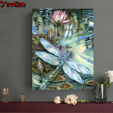 5d pintura diamante libélula flor imagem de strass faça-você-mesmo mosaico bordado beleza africana inteiramente quadrado broca redonda 2024 - compre barato