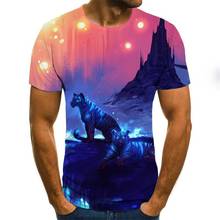 Camiseta con estampado 3D colorido para hombre, ropa informal de manga corta con estampado a la moda, estilo veraniego 2024 - compra barato