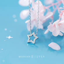 Modian Trendy 925 Sterling Silver Sparkling CZ Lovely Little Star Pendant Necklace for Women Link Chain Fine Jewelry Girl Gift 2024 - buy cheap
