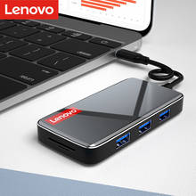 Оригинальный концентратор Lenovo USB C Type-C для HDMI RJ45 VGA кардридера Multi USB3.0 адаптер Аксессуары док-станция для MacBook Air Pro ноутбука 2024 - купить недорого