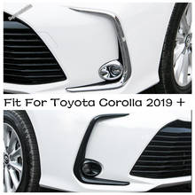 Faros antiniebla delanteros cromados, lámparas antiniebla, cubierta embellecedora de fibra de carbono/brillante para Toyota Corolla 2019 2020 ABS, accesorios exteriores 2024 - compra barato