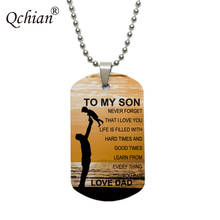 Dog Tags Pendant Necklace Family Jewelry To My Son Daughter We Love You Love Dad Mom Necklace Military Army Cards 2024 - buy cheap