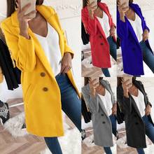 Autumn Winter Women Solid Color Long Cardigan Warm Overcoat Blazer Jacket Coat 2024 - buy cheap