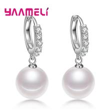 Wholesale 925 Sterling Silver Earrings Charming Fancy Shinning Water Pearls Hoop Earring For Woman Wife Mom Nice Gift Dropshippi 2024 - buy cheap