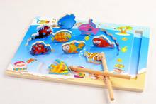 Free shipping early childhood education, wooden toys, educational toys, magnetic fishing game, parent-child game 2024 - buy cheap