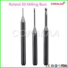 2 PCS/pack Dental Lab Zirconia Roland 50 Carbide Milling Burs Machine 0.6/1.0/2.0mm Length 50mm DLC Use For Zirconia PMMA Block 2024 - buy cheap