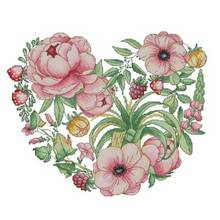 Summer flower heart patterns counted 11CT 14CT 18CT DIY Cross Stitch Sets wholesale Cross-stitch Kit Embroidery Needlework 2024 - buy cheap