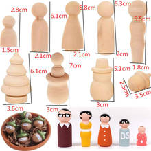 10Pcs Natural Unfinished Wooden Peg Doll Bodies Shape DIY Paint Arts Crafts for Xmas Tree Decor Home Party Ornament U3 2024 - buy cheap