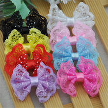 40pcs Ribbon Trim Bows Flowers W/ Rhinestone Appliques Wedding Decoration A88 2024 - buy cheap