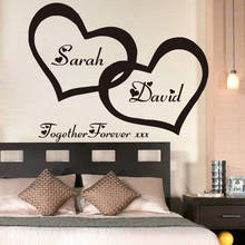 Romantic Murals For Home Decoration, Personalized Wall Stickers, Couple Names, Vinyl, Artwork, Couple Decals, Bedroom 2024 - buy cheap