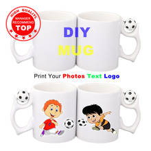 Taza de fútbol personalizada con foto, taza con imagen de su logotipo, tazas de café de cerámica Diy, vasos personalizados de 330ML, regalo único 2024 - compra barato