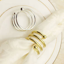 Porta-guardanapos 4 modos de prata, 6 anéis de guardanapo com pulseira de metal batizado, dourado, presentes de casamento, decorações de mesa 2024 - compre barato