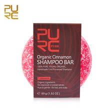 Purc shampoo orgânico artesanal processado a frio com canela, barra 100% de cabelo puro e canela, shampoo sem produtos químicos ou preservativo 2024 - compre barato