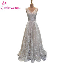 Robe De Mariee Lace Beaded Wedding Dress 2020 V-Neck Wedding Gowns A-line Bride Dress Vestido De Noiva 2024 - buy cheap