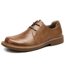 Ботинки мужские из натуральной кожи, дышащие, повседневная обувь, удобная британская Мужская обувь ручной работы, универсальная обувь из воловьей кожи 2024 - купить недорого