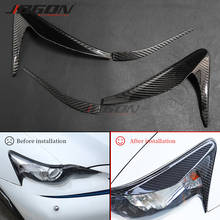 Glossy Real Carbon Fiber Car Front Headlight Lamp Eyebrow Eyelid Trim For lexus IS IS200 IS250 IS300 2013-2016 2024 - buy cheap