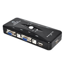 Новый USB 2,0 KVM 4 порта SVGA VGA клавиатура мышь переключатель коробка монитор обмен оптовая продажа 2024 - купить недорого