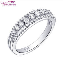 Wuziwen-anillos de compromiso de boda para mujer, de Plata de Ley 925 sólida, Eternity, redondo AAAAA, joyería de circón, regalo BR0941 2024 - compra barato