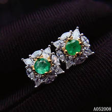 KJJEAXCMY fine jewelry 925 sterling silver inlaid natural emerald ear studs noble ladies earrings support testing 2024 - buy cheap