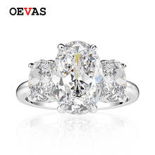 OEVAS Luxury Real 925 Sterling Silver Created Moissanite Gemstone Wedding Engagement Diamonds Ring Fine Jewelry Gift Wholesale 2024 - buy cheap