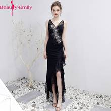 Beauty Emily элегантное кружевное вечернее платье с v-образным вырезом и аппликацией, Новое поступление 2020, официальное платье без рукавов на молнии сзади 2024 - купить недорого