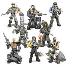 Military Series World War II Soldier Weapon accessories Mini Police Dog SWAT Building Blocks Bricks Toys Gifts 2024 - buy cheap