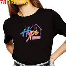 2021 женская футболка с принтом «Hype House», Kawaii, летние топы, модные футболки с графическим принтом, Y2k Harajuku, женская футболка 2024 - купить недорого
