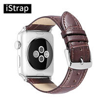 iStrap Alligator Grain Genuine Leather Strap Smart Watch Band Replacement for iWatch for Apple Watch Strap 38mm 42mm 2024 - buy cheap